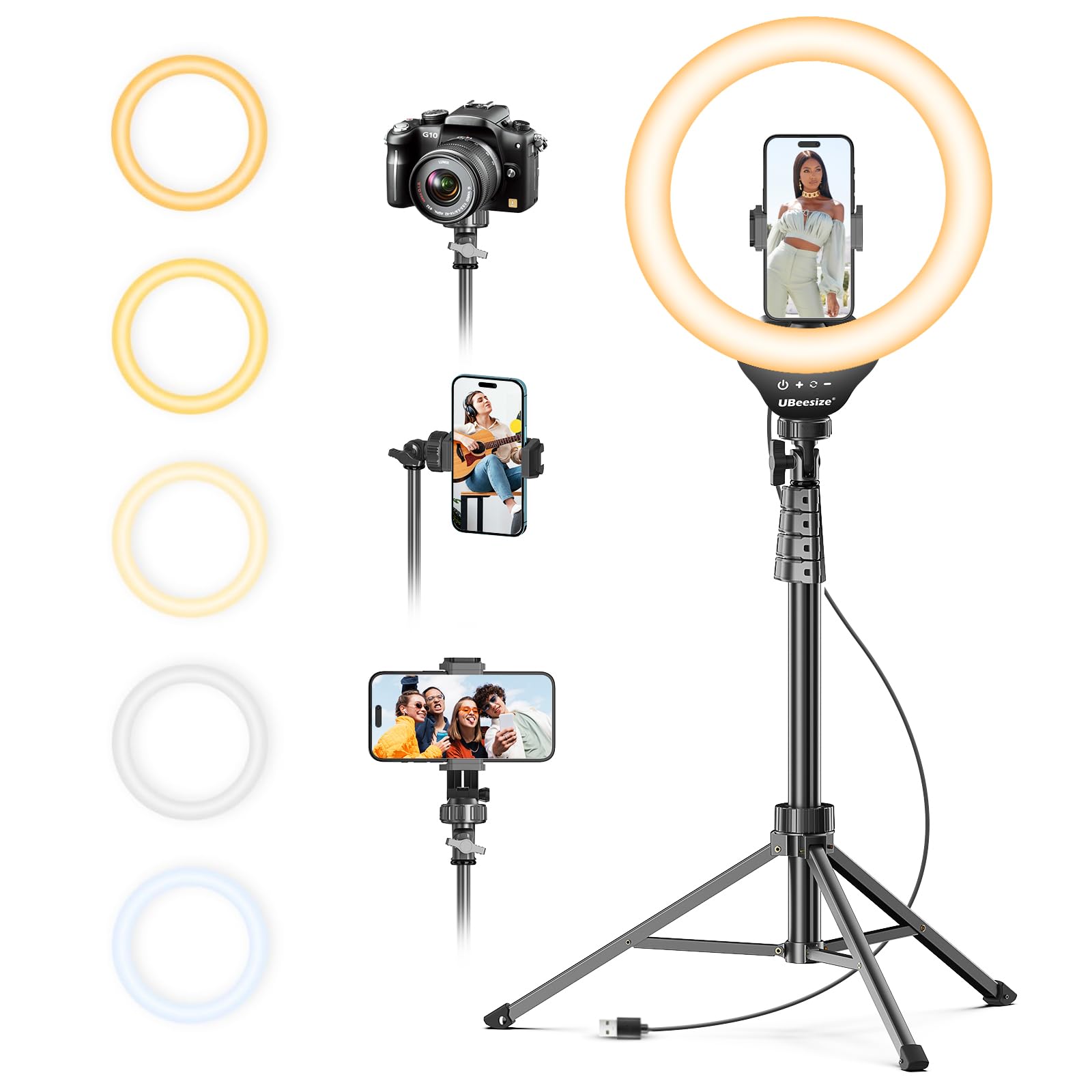 يوبي سايز Ubeesize 12 Ring Light With Tripod 12W