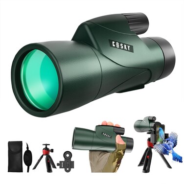 Gosky 12x55 High Definition Monocular Telescope and Quick Phone Holder2021 Waterproof Monocular BAK4 Prism for Wildlife Bird Watching Hunting Camping Travel Scenery