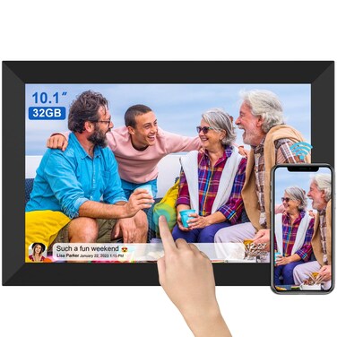 FRAMEO Digital Photo Frame 101 inch WiFi Smart Frame HD IPS Touch Screen 16GB Storage AutoRotate WallMountable Easy Setup to Share Photos  Videos via Free App from Anywhere