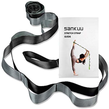 SANKUU Yoga Straps Stretching Strap with 12 Loops Workout Poster Straps for Stretching Physical Therapy Equipment Long Stretch Out Bands for Exercise Pilates and Gymnastics for Women Men