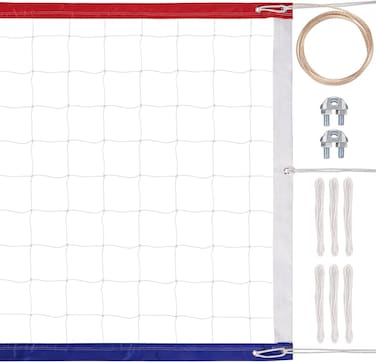 Professional Volleyball Net Outdoor Heavy Duty Lengthened Aircraft Wire Rope TearResistant Border Upgraded Weather Resistance for Indoor Outdoor Backyard Pool Beach 32x3FT Net Only