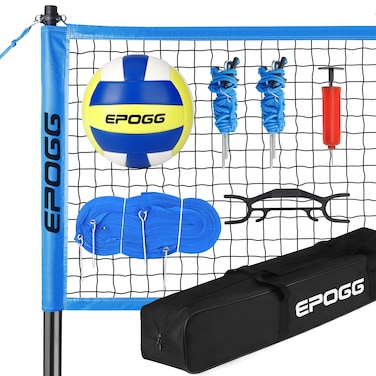 Hamino Volleyball Net Outdoor Portable Volleyball Net System for Backyard with Adjustable Height PolesBoundary LinePumpCarrying Bag for Outdoor Backyard Beach Lawn Entertainment Sports