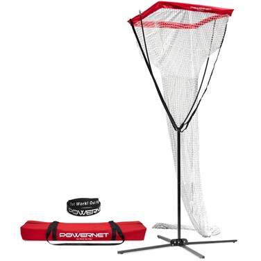 PowerNet Volleyball Setter Trainer Net  Adjustable Height  Great for Indoor and Outdoor Practice  Builtin Drawstring Ball Release  Sturdy Rubber Footed Base