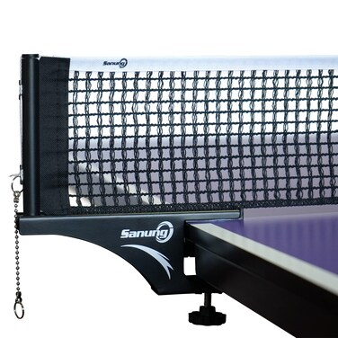 Sanung S405 Thickened Table Tennis Net and Post Set Professional Foldable High Duty Ping Pong Screw on Clamp Net with Stable Base for Standard Table Easy to Carry Install