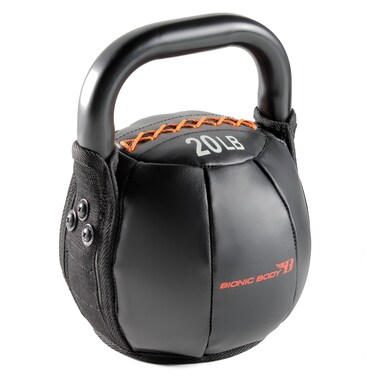 Bionic Body Soft Kettlebell with Handle  10 15 20 25 30 35 40 lb for Weightlifting Conditioning Strength and Core Training