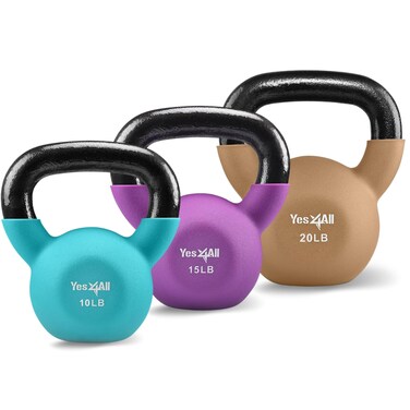 Yes4All Neoprene CoatedAdjustable Kettlebell  Kettlebell Sets  Hand Weights for Home Gym  Dumbbell Weight Set training