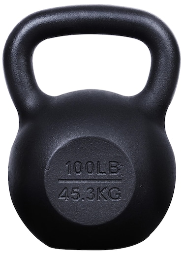 Fitvids Powder Coated Cast Iron Kettlebell 100 Lbs Weights Strength Training Kettlebells for Weightlifting Conditioning Strength  Core Training