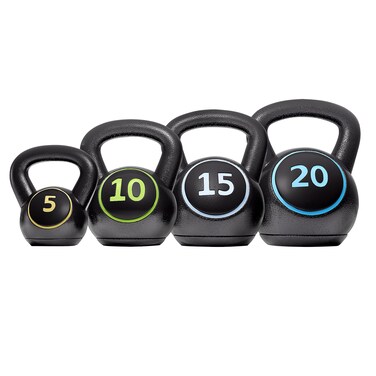 Yaheetech Kettlebells 4 Piece Kettlebell Sets Strength Training Kettle Bell 5lb 10lb 15lb 20lb Weights Kit for Women  Men Full Body Workout  Exercise Fitness
