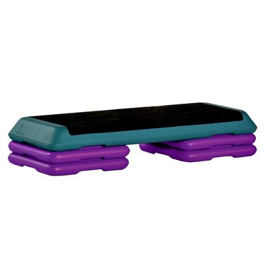 The Step Original Aerobic Platform  Health Club Size  With Four Original Risers TealPurple with Black