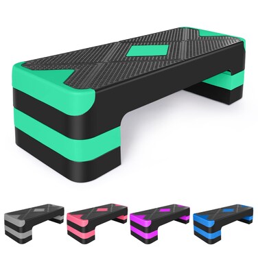 KL KLB Sport Adjustable Exercise Workout Aerobic Stepper Step Platform Trainer Green