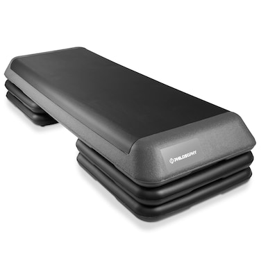 Philosophy Gym Aerobic Exercise Adjustable Step Platform Health Club Size with 4 Risers Included