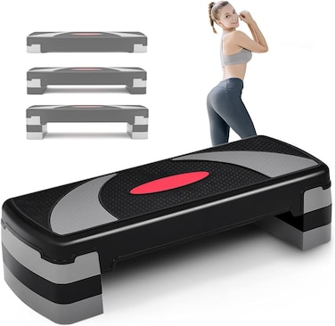 SPORFIT 31 Exercise Step PlatformAdjustable 468 Aerobic Steppers for ExerciseNonslip Step Up Exercise Platform wRisersFitness Workout Aerobic Step Platform 440lbs Capacity