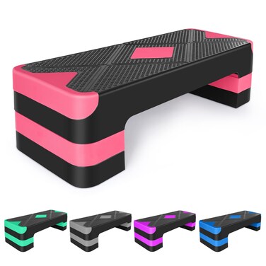 Adjustable Workout Aerobic Stepper in Fitness  Exercise Step Platform Trainer 3 settings adjustable height 468