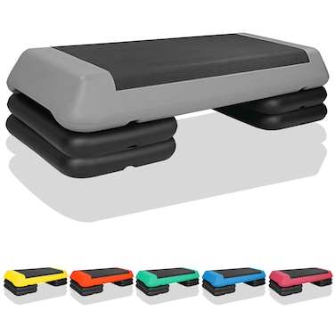 HaoKang 468Adjustable Aerobic Stepper w4 Risers Health Workout Step Platform for Sports  Fitness