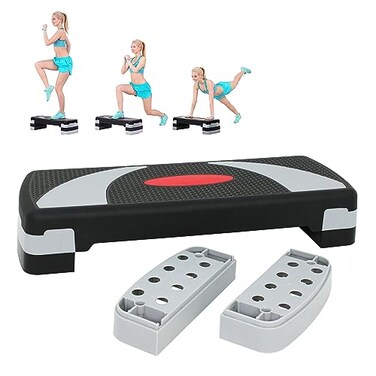 HomGarden 31 Adjustable Workout Aerobic Stepper in Fitness  Exercise Step Platform Trainer Stepper wRisers Adjust 4  6  8 Set of 1