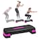 Nicole Miller Aerobic Exercise Step Deck Adjustable Workout Fitness Stepper Exercise Platform with Risers