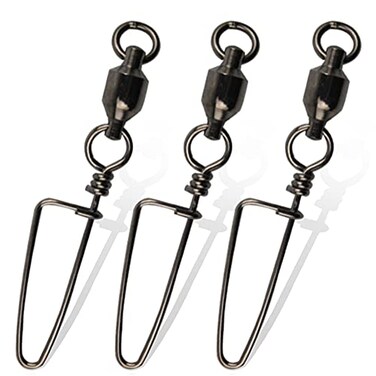 AGOOL Fishing Swivels Snaps Ball Bearing Swivels with Coastlock Snap Stainless Steel High Strength Welded Ring Black Nickle Coated Fishing Snap Swivels Saltwater Swivels Fishing Tackle 26Lb  503Lb