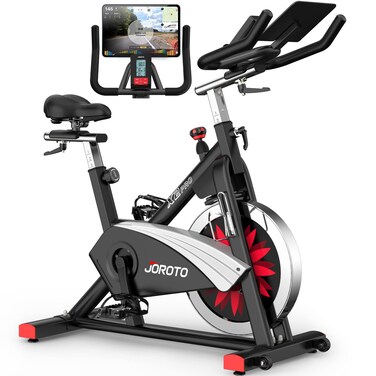 JOROTO Exercise Bike Bluetooth Stationary Indoor Cycling Bike with Readable 100 Levels of Magnetic Resistance Plus 126inch Tablet Bracket for Home 330 Pounds Capacity 44 Days Kinomap Membership