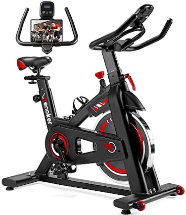 Exercise Bike WENOKER Indoor Cycling BikeBrake Pad Stationary Bike for Home Indoor Bike with Silent Belt Drive Heavy Flywheel Comfortable Seat Cushion and Upgraded LCD Monitor