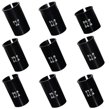 Xmomx Set of 9 Sizes Bike Seat Post Adapter Shim Seat Post Adapter Bicycle Seat Tube Conversion Sleeve 272mm to 36mm  40mm to 60mm Aluminum Alloy for Road Mountain Bike MTB