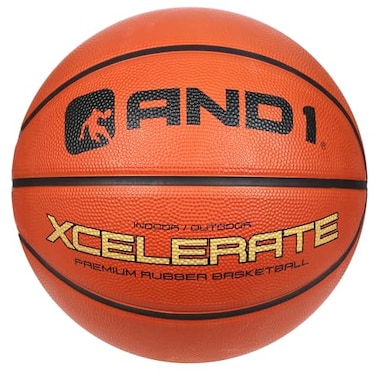 AND1 Xcelerate Rubber Basketball Official Regulation Size 7 295  Deep Channel Construction Streetball Made for Indoor Outdoor Basketball Games