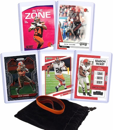 Panini Bowman Topps Nick Chubb Football Cards 5 Assorted Bundle  Cleveland Browns Trading Card Gift Set