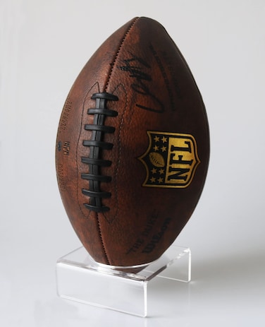 HillSpring Clear Acrylic Football Stand Display Holder for Basketball Volleyball Soccer Ball and Other Sports Memorabilia