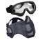 AOUTACC Airsoft Protective Gear Set Half Face Mesh Mask with Ear Protection and Tactical Goggles for Adult Men Women BBS Paintball Shooting CS Survival Games Cosplay