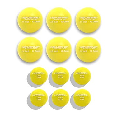 PowerNet Corbin Carroll Weighted Hitting Training Balls 6 PK 28 and 6 PK 2 Micro Ball Combo Choose Your Weight Enhance Strength and HandEye Coordination