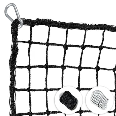 Heavy Duty Baseball Net 10x20 Feet with 4 Carabiners Sports Soccer Volleyball Outdoors