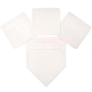 Crown Sporting Goods  Throw Down Baseball Bases Home Plate  Pitchers Mound  Thin Rubber Great for Baseball Softball Kickball Games  Practice