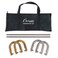 Champion Sports Horseshoe Set Traditional Outdoor Lawn Game includes Four Professional Solid Steel Horseshoes with Solid Steel Stakes  Carrying Storage Case