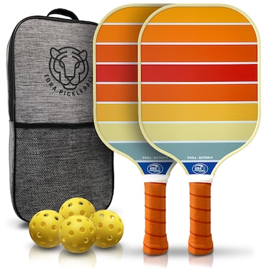 Tora Pickleball  USA Pickleball Approved  Textured Carbon Fiber Surface  Pickleball Paddles Set with Bag and Balls  Pickleball Paddles Set of 2