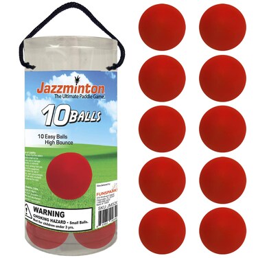 Funsparks Jazzminton Slow Ball 10 Pack for Slower Play with Wooden Paddles  Fun Paddle Game for Outdoors
