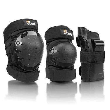 JBM Adult  Kids Knee Pads Elbow Pads Wrist Guards 3 in 1 Protective Gear Set for Skateboarding Skating Inline Skating Roller Skating Scooter Biking and MultiSports