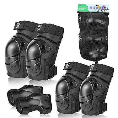 KidsYouthAdult Knee Pads Elbow Pads with Wrist Guards Protective Gear Set 6 Pack for Rollerblading Skateboard Cycling Skating Bike Scooter Riding Sports