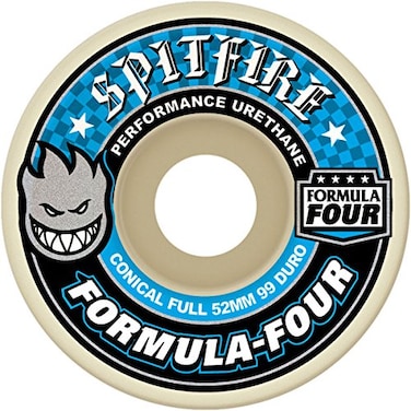 Spitfire Formula Four Conical Full Skateboard Wheels  56mm 99a  White Set of 4