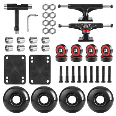 AXDT Skateboard Wheels SetInclude Skateboard Trucks Skateboard Wheels 60mm Skateboard Bearings Skateboard Pads Skateboard Hardware 1