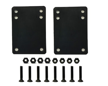 VJ Longboard Skateboard Riser Pads 6mm 12mm 14mm w Hardware Screw 125 15 175 2 inch Black