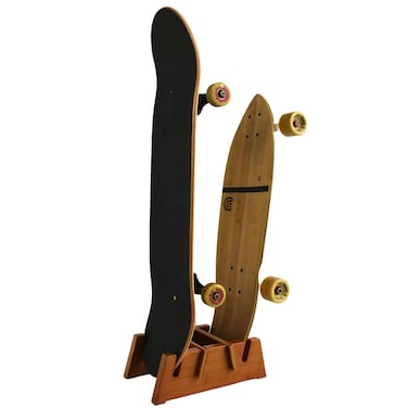 COR Surf Skateboard Floor Stand for Two Boards  Premium Bamboo Skateboard Floor Display Stand