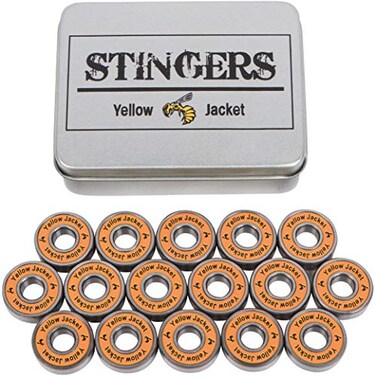 Yellow Jacket Premium Inline Skate Bearings Roller Skate Bearings 608 ABEC 9 Jungle Green Pack of 16