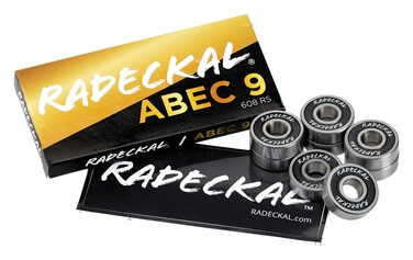 RADECKAL Black ABEC 9 Skateboard Bearings Skateboards Longboards Cruisers Inline Skates Roller Skates PreLubricated High Precision Rating Long Lasting 1 Set of 8