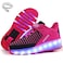 Ehauuo Kids Wheels Shoes with Lights Rechargeable Roller Skates Shoes USB Charging Retractable Wheels Shoes LED Flashing Sneakers for Unisex Girls Boys Beginners Gift