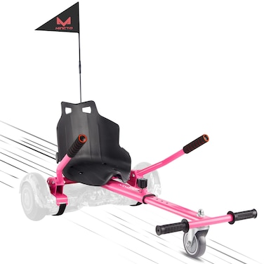 mingto Hoverboard Seat Attachment Go Kart Adjustable Frame Length Hoverboard Attachment for 65 8 10 Hoverboard Self Balancing Scooter  Ideal Gift for KidsAdults Pink
