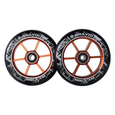 GRAVITI One Pair 110mm Pro Stunt Scooter Wheels with ABEC9 Bearings CNC Metal Core 2pcs orange