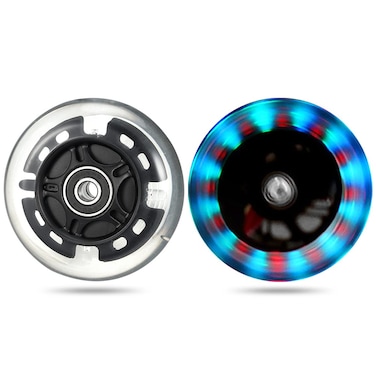 Kutrick 4 Pack Light Up Inline Skate Wheels 64mm 72mm 76mm 80mm Inline Wheels with ABEC9 Bearing for inline Skate Wheels  Kick Scooter 80mm Rear Wheels Replacement