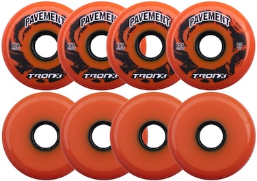 TronX Outdoor Asphalt Pavement 85A Inline Roller Hockey Wheels 8 Pack  59mm 68mm 72mm 76mm 80mm Sizes