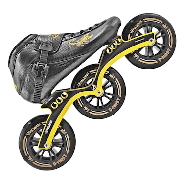 PASENDI Professional Speed Skates Shoes 3 Wheels for Man 3X125MM Big Wheels Carbon Fibre Roller Skating Shoes Black Inline Skate Shoes