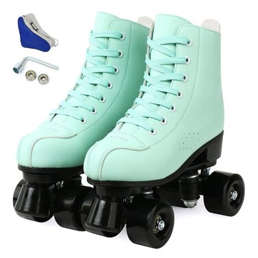 Roller Skates for Women Outdoor High Top Leather Street Women Skates Adjustable Indoor Double Row Skates for Beginner Adults Men Girls Unisex with Carry Bag