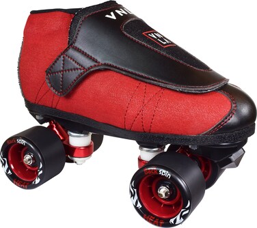 VNLA Junior Code Red Jam Skates for Men and Women  Indoor Unisex Roller Skates for Tricks and Jam Skating RedBlack